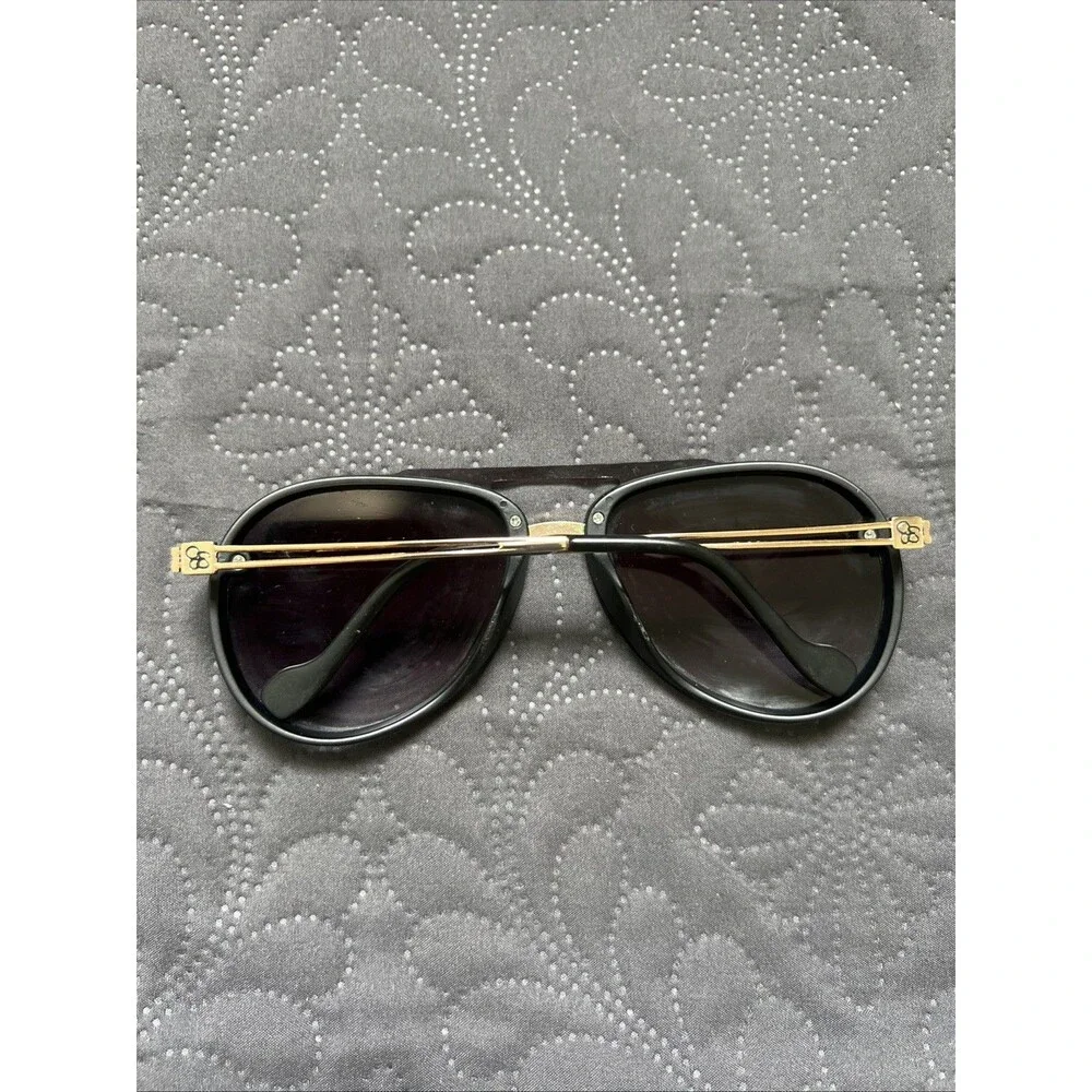 Jessica Simpson Aviator Black & Gold Sunglasses J6195 Glam Chic Rocker Outdoors